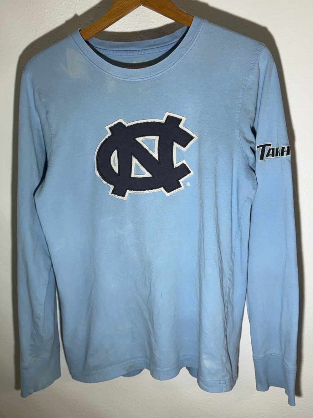 Y2K North Carolina UNC Blue Long-Sleeve Shirt with Navy Logo